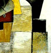 Kazimir Malevich detail of portrait of the composer matiushin, painting
